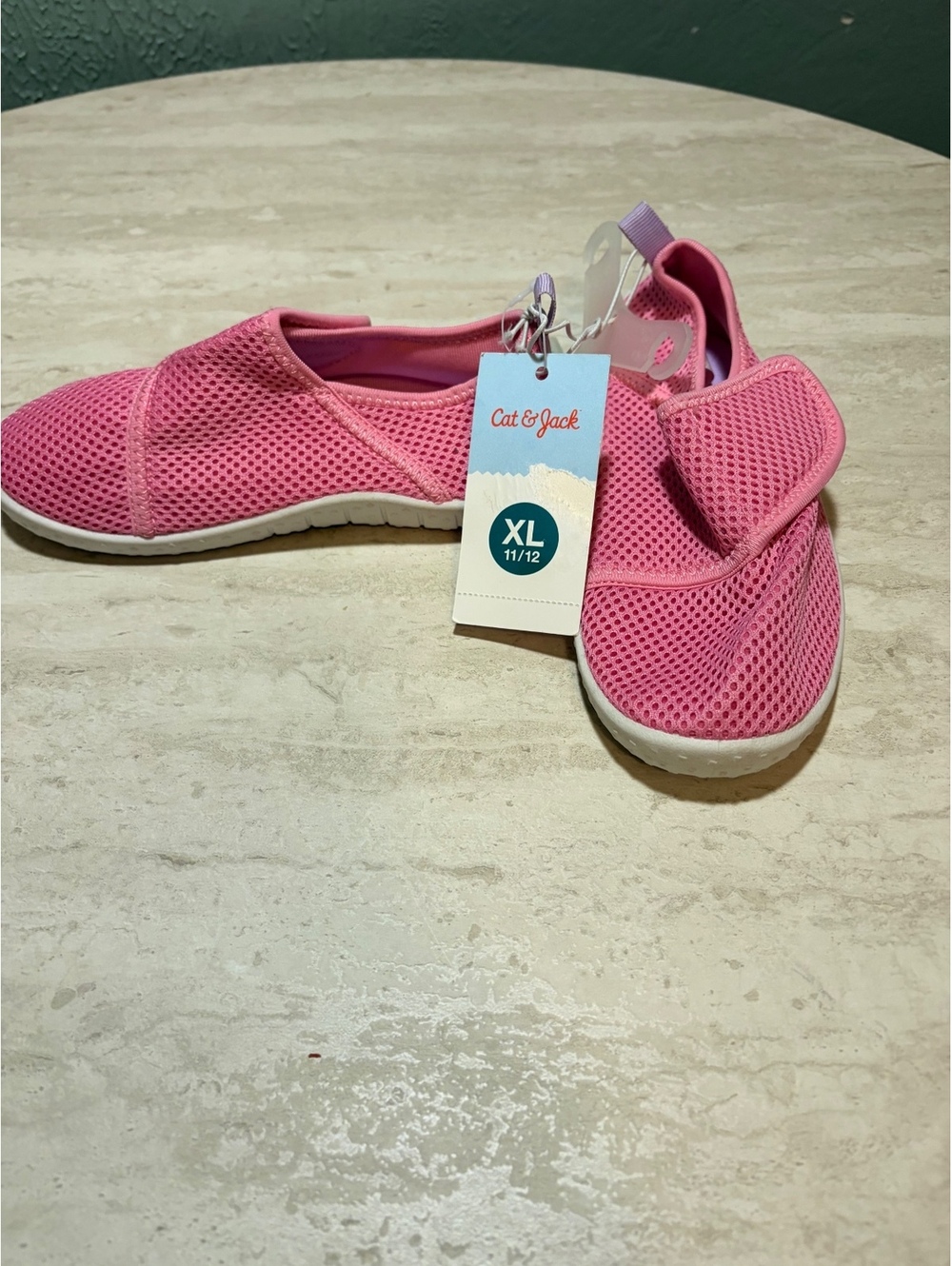Girls Size 11/12C Cat & Jack Girls' Pink Mesh Slip-On Shoes Size XL (11/12)